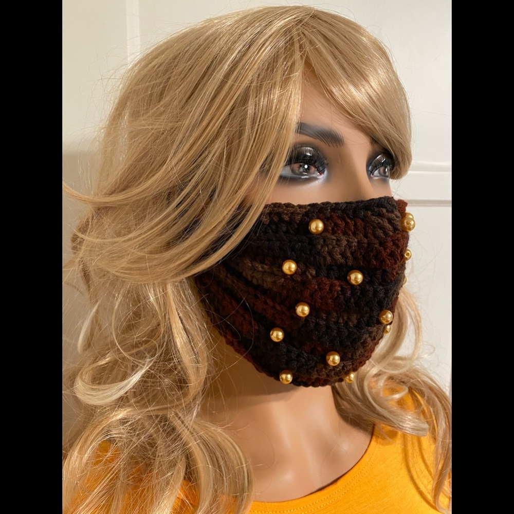 Decorative Hand-Knitted Mask - Picture 2 of 11